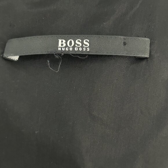 Hugo Boss Black Minimalistic Wool Blend Long Sleeve Dress Bow Belt Size 2 - Picture 7 of 12